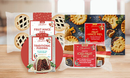 Coles Christmas bakery products on the kitchen bench