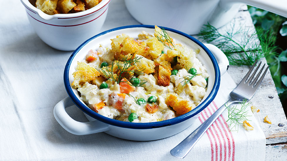 Camp-style chicken pot pie 