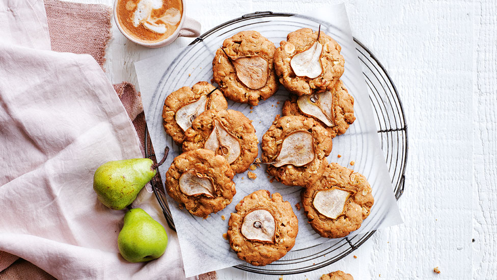 Nine pear and white chocolate miso cookies