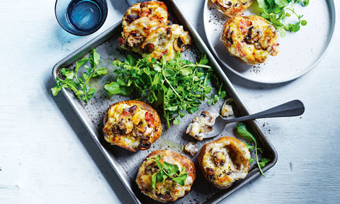 Curtis Stone's stuffed jacket potatoes with gruyere and mushrooms