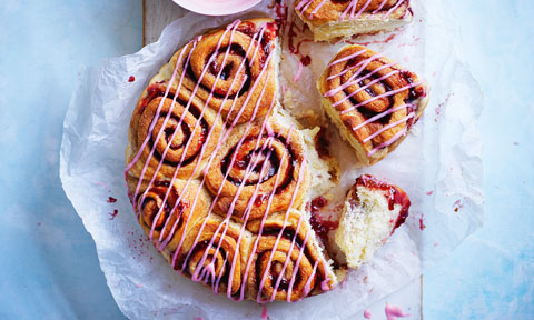 Nine jam doughnut scrolls 