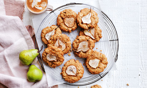 Pear and white chocolate miso cookies