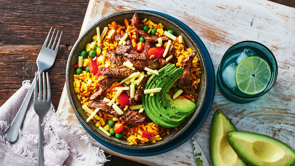 Mexican-style beef fried rice