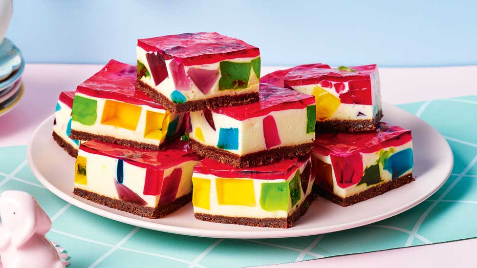 Rainbow jelly slice