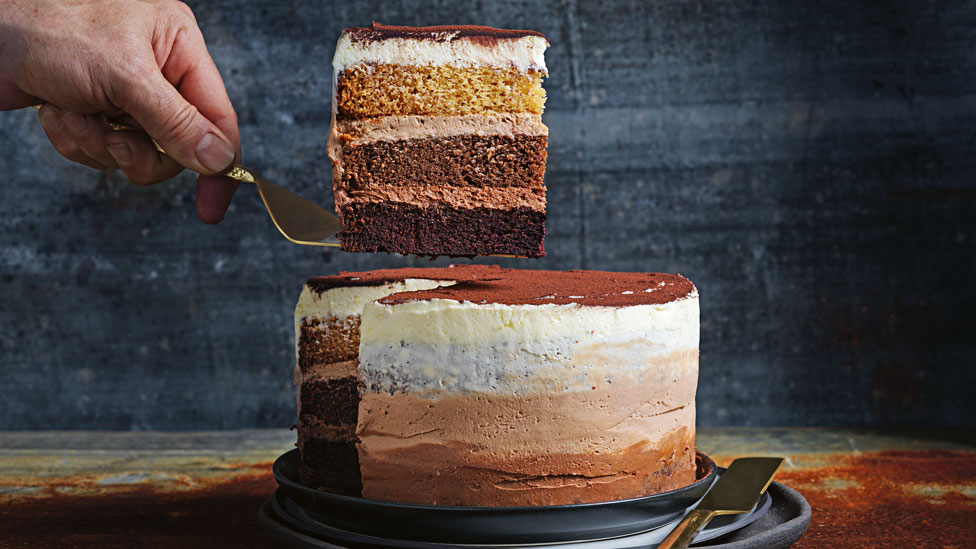 Triple chocolate layer cake