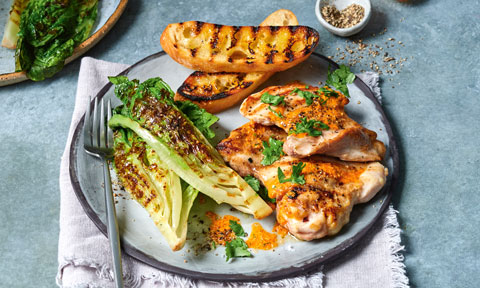 Chargrilled chicken with roasted capsicum sauce