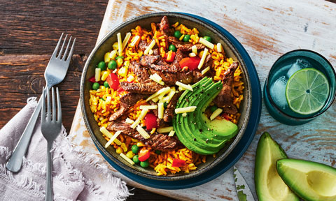 Mexican-style beef fried rice