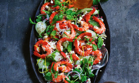 Prawn, watercress and pearl couscous salad