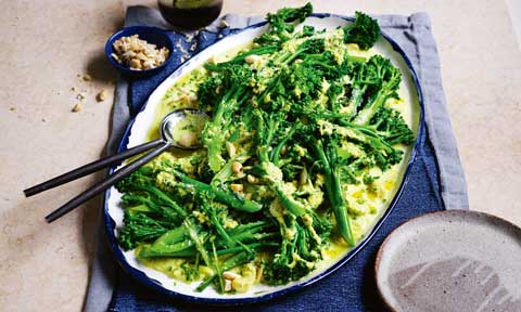 Stephanie Alexander's broccolini with cashews and coconut