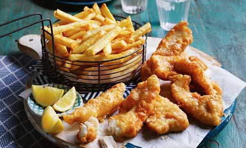 Traditional fish and chips