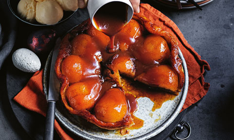 Curtis Stone’s spiced pear upside-down caramel tart