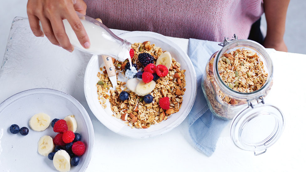 Homemade granola bowl