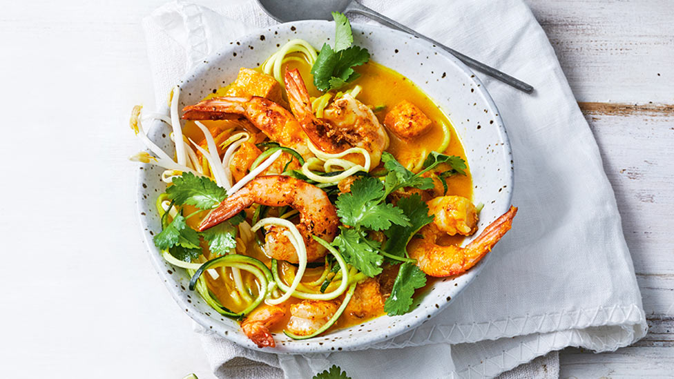 Prawn laksa with coriander