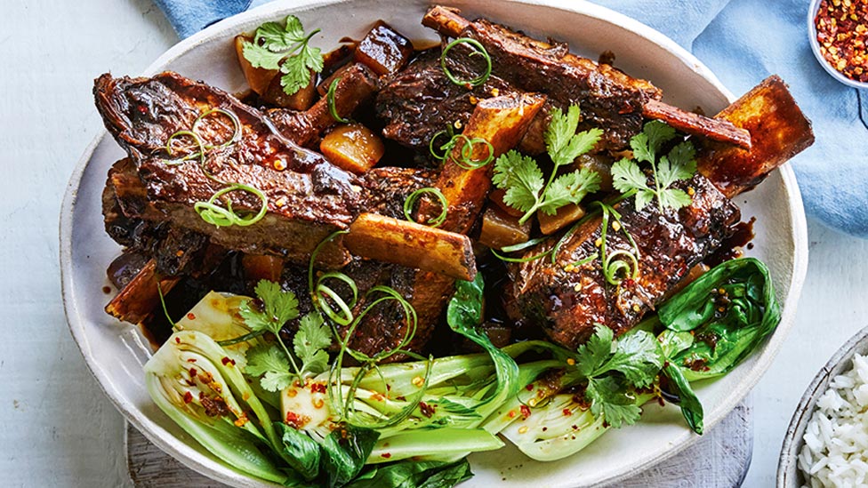 Sticky soy beef ribs