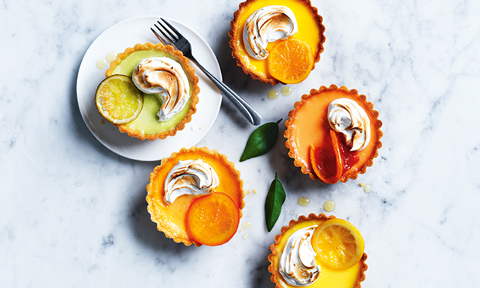 Four mini citrus tarts