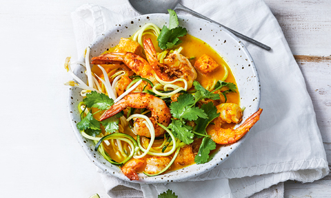 Prawn laksa with coriander