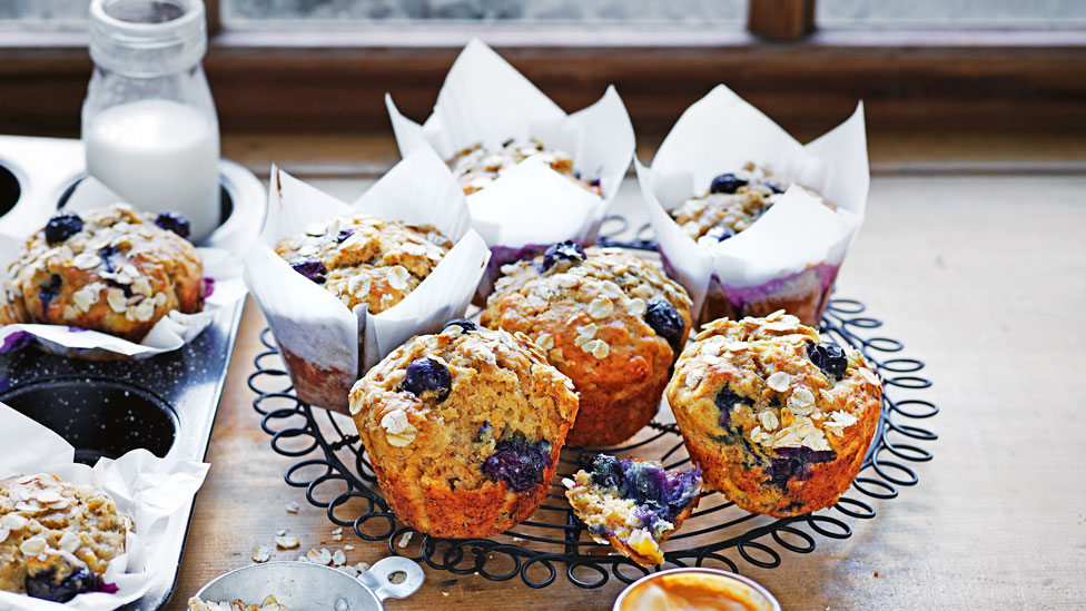 Matt Stone’s banana, blueberry and oat muffins