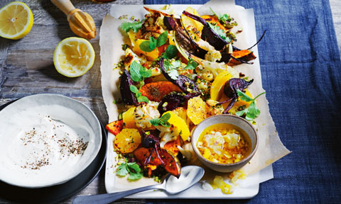 Roasted vegetables with whole lemon dressing