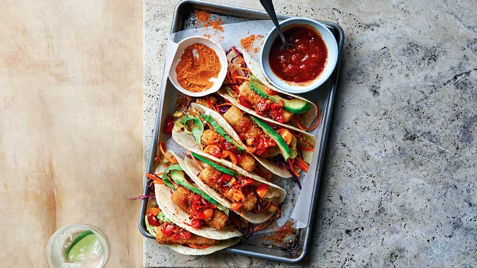 Super-easy fish finger tacos