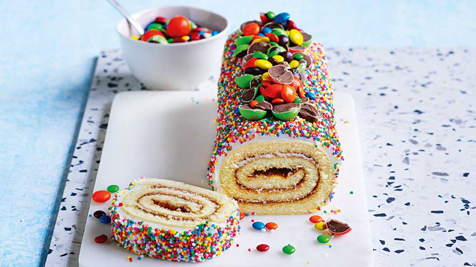 Fairy bread jam roll