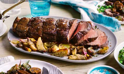 Jane and Jimmy Barnes’ roast beef with mixed mushroom sauce