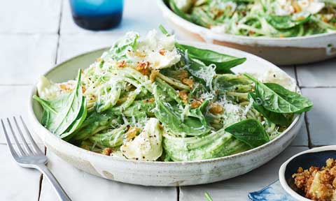 Creamy spinach spaghetti