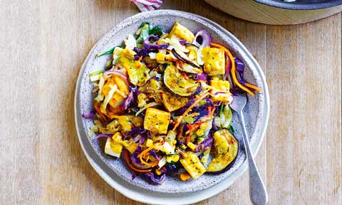 Quick tofu and eggplant stir-fry