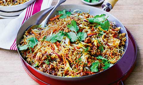 Speedy pork and noodle stir fry