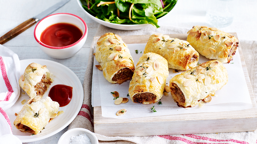 Beef and caramelised onion sausage rolls recipe