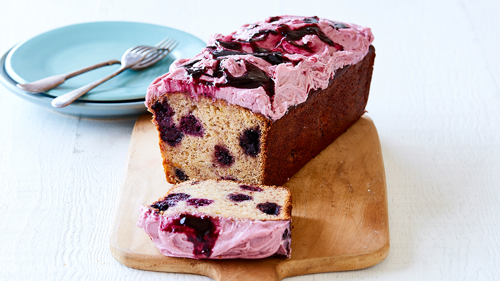 Blackberry and lime banana bread