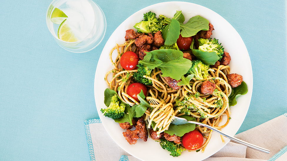 Broccoli and sausage spaghetti