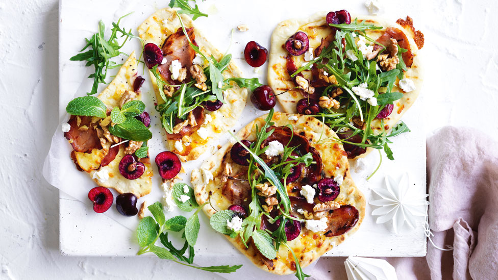 Cherry, Pancetta and Goat's Cheese Pizzas Recipe Coles
