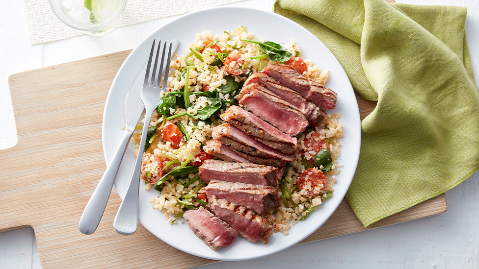 Chilli beef with cauliflower rice