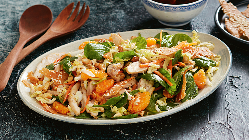 Chinese chicken salad with mandarins