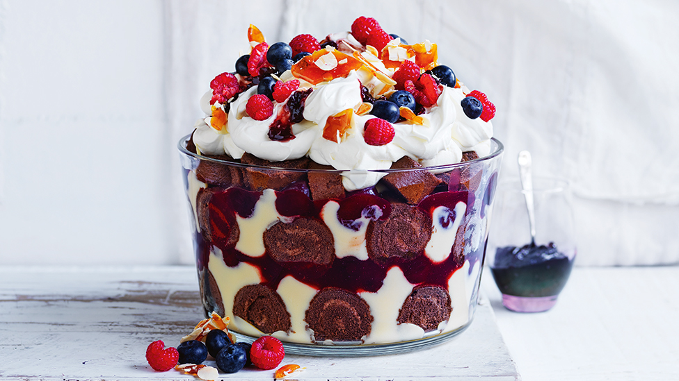 Chocolate and cherry black forest trifle