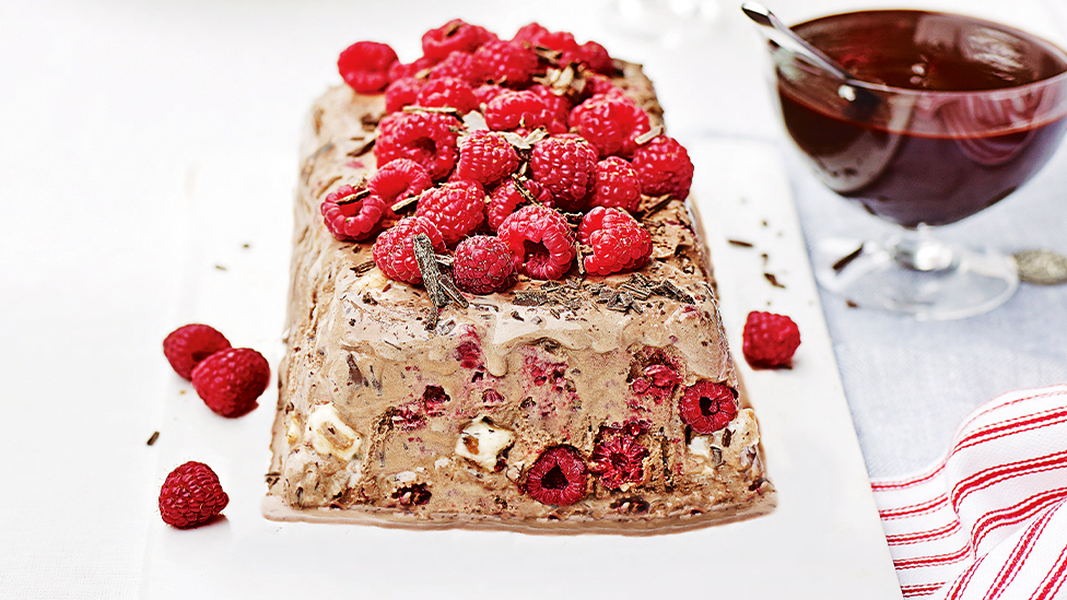 Chocolate nougat ice-cream