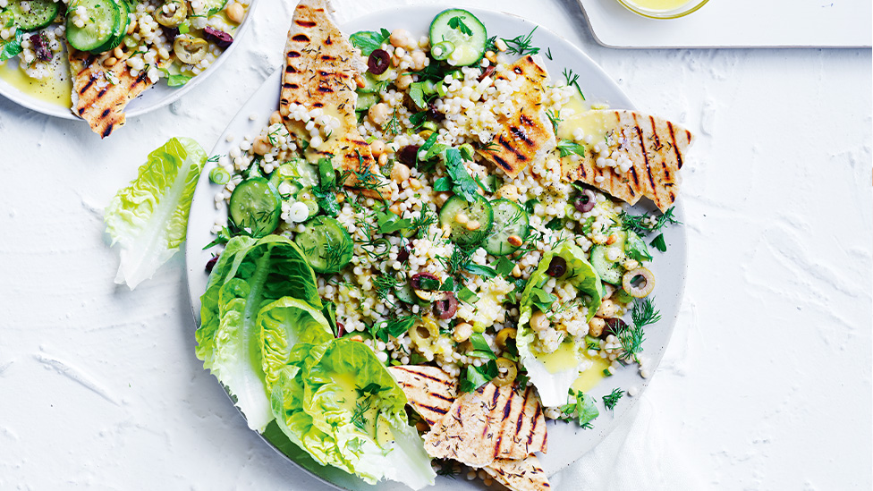 Curtis Stone's Couscous salad with pita and herbs