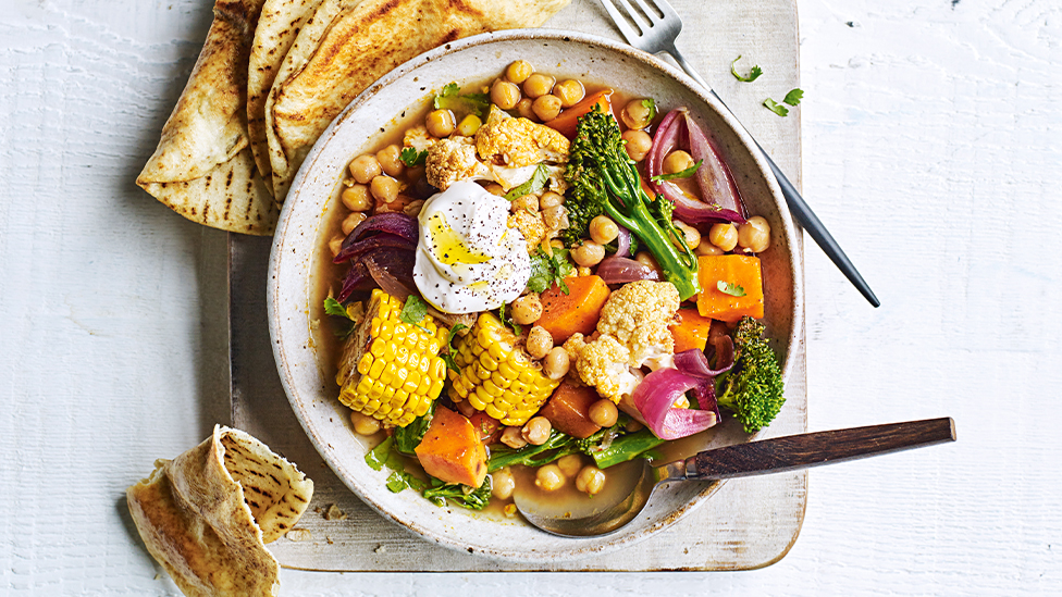 Curried chickpeas and vegetables