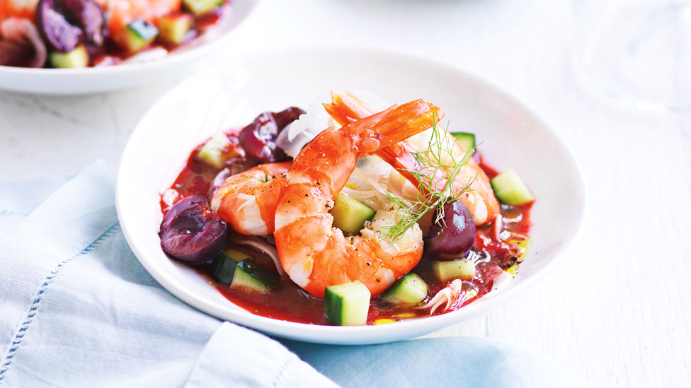 Curtis Stone's Prawn-fennel salad with cherry vinaigrette