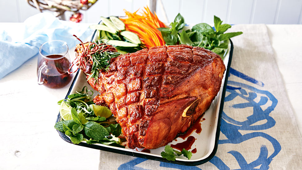 Curtis Stone's Sweet and spicy glazed Christmas ham