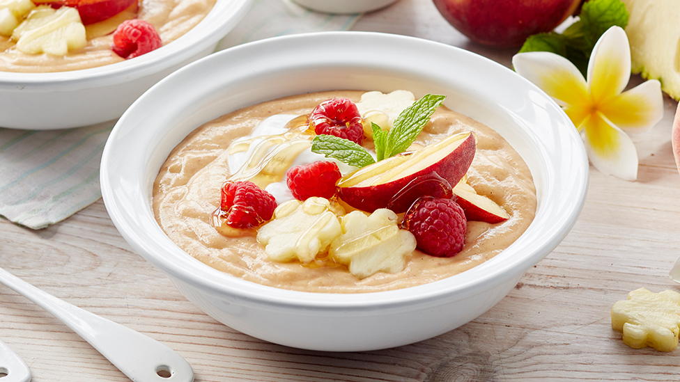 Dairy-free pineapple and peach breakfast bowl