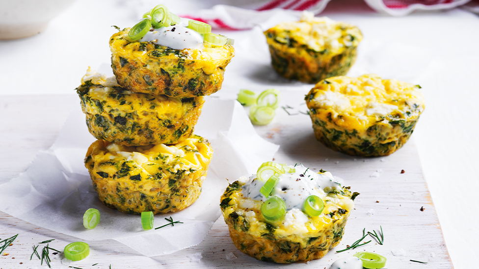 Quick and Easy Egg Bites with Kale and Feta recipe Coles