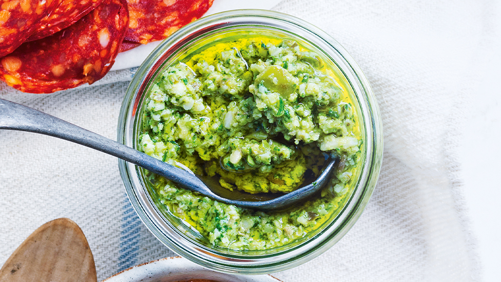 Green Olive and smoked almond tapenade