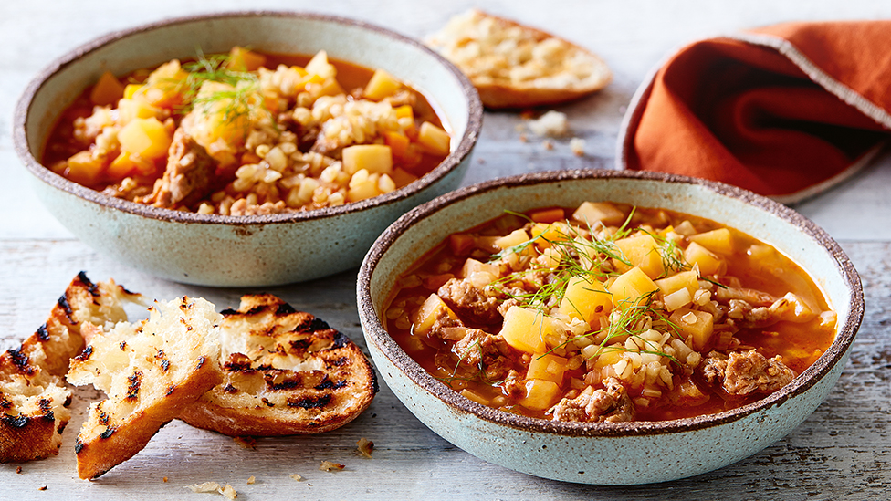 Hearty Barley, Sausage and Vegetable Soup