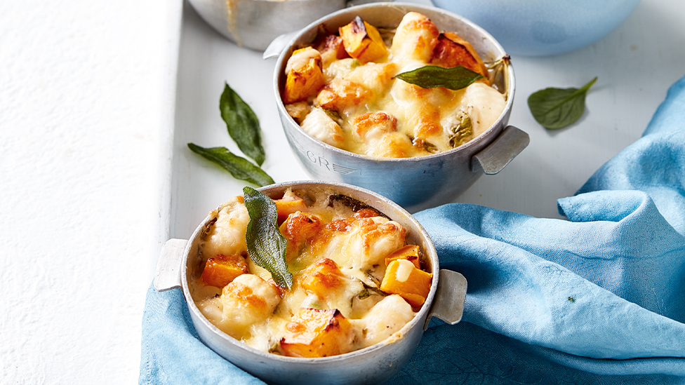 Individual pumpkin and gnocchi bakes