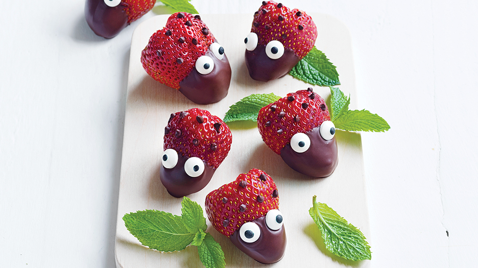 Ladybird strawberries