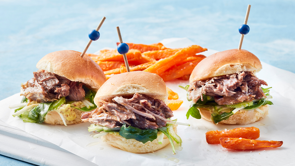 Lamb and apple slaw sliders