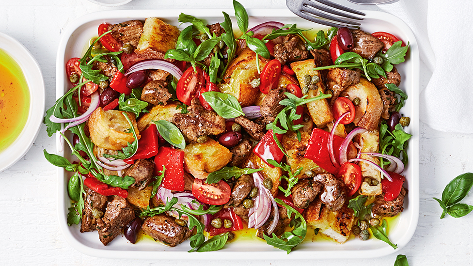 Lamb panzanella salad