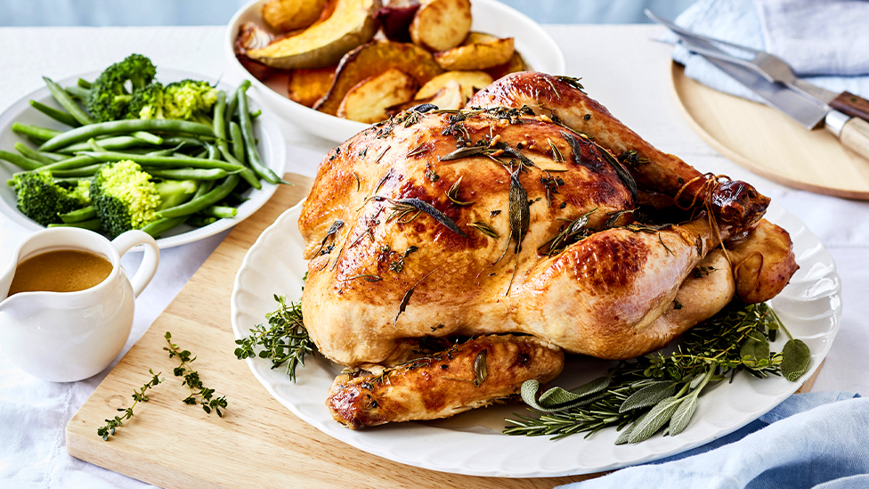 Lemon and herb roasted turkey with gravy