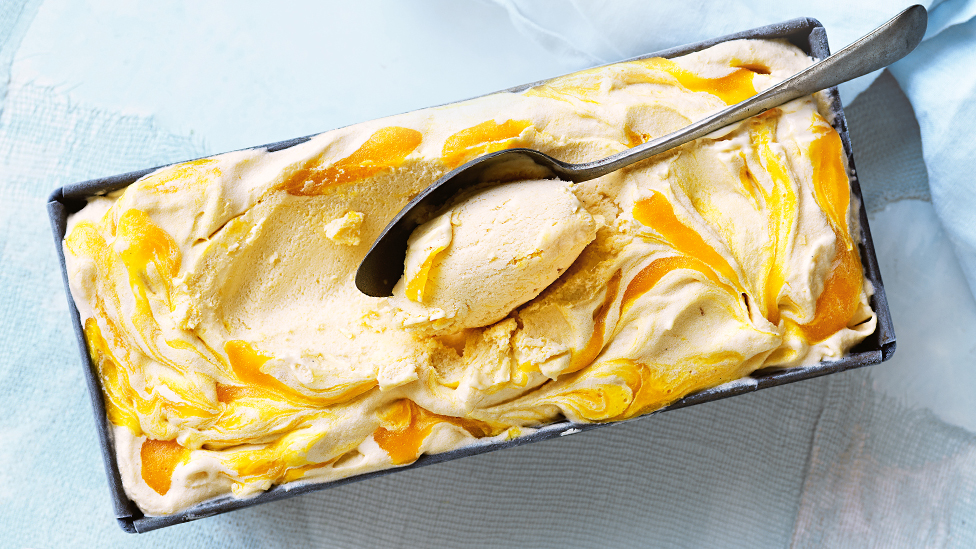 Mango and coconut ice-cream